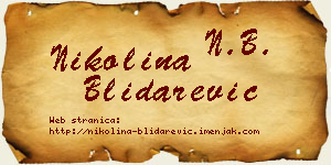Nikolina Blidarević vizit kartica